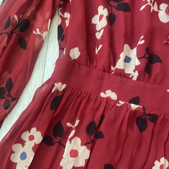 Kate Spade Floral Chiffon Dress with Neck Tie Size 8 - Picture 2 of 10